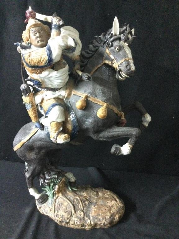 Lot 131: Vintage Mongolian Warrior Statue