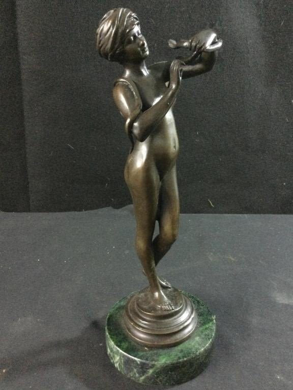 Lot 137: Bronze Statue Signed