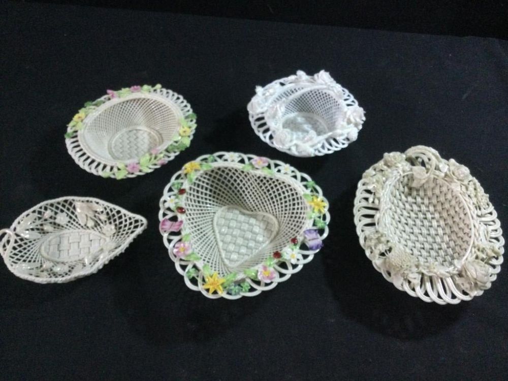 Lot 150: Belleek Strand Woven Baskets