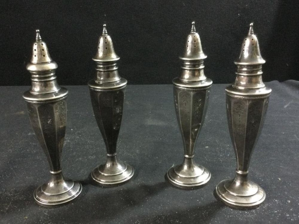 Lot 174: Silver Salt & Pepper Sets