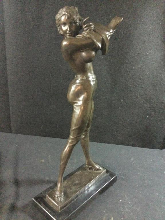 Lot 176: Bronze Statue  "Signed"