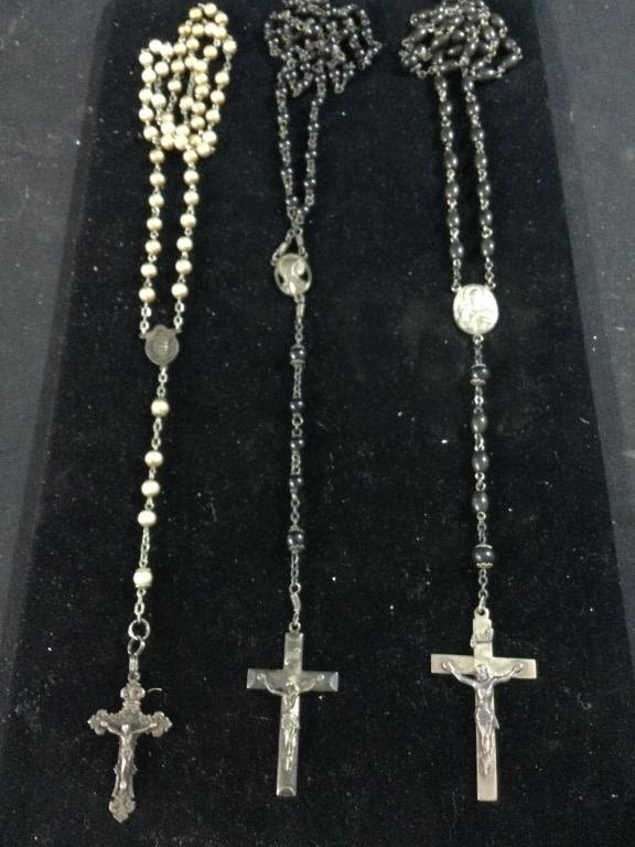 Lot 187: Vintage Silver Rosaries