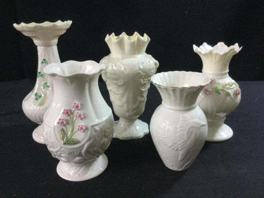 Lot 207: Belleek Vases