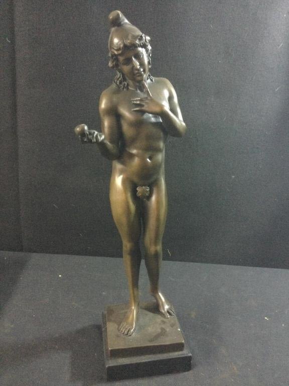 Lot 231: Signed Art Deco Bronze Statue