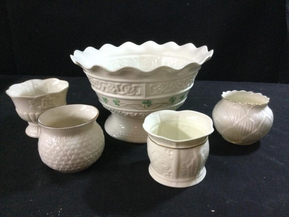 Lot 232: Belleek Vases