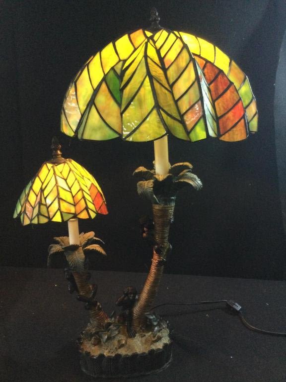 Lot 234: Lead Glass Monkey Lamp