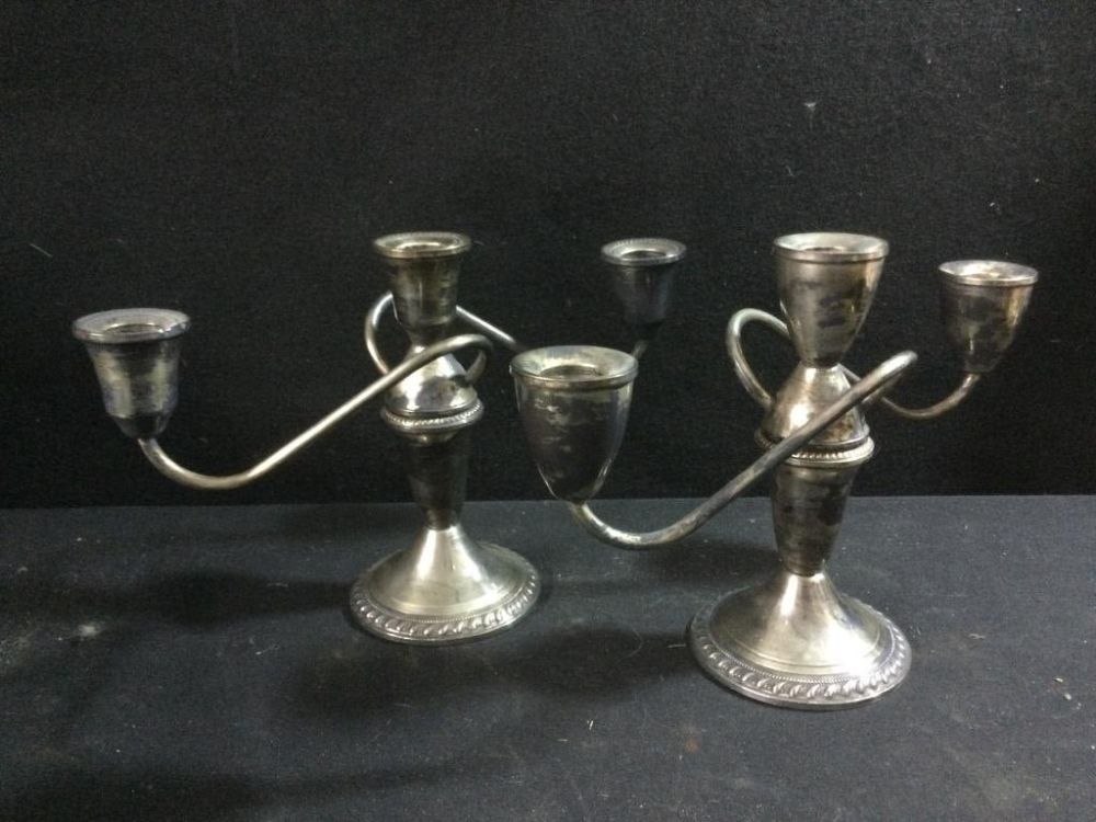Lot 280: Sterling Candlesticks