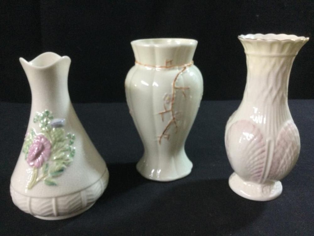 Lot 286: Belleek Vases