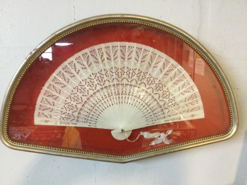 Lot 304: Carved Vintage Fan