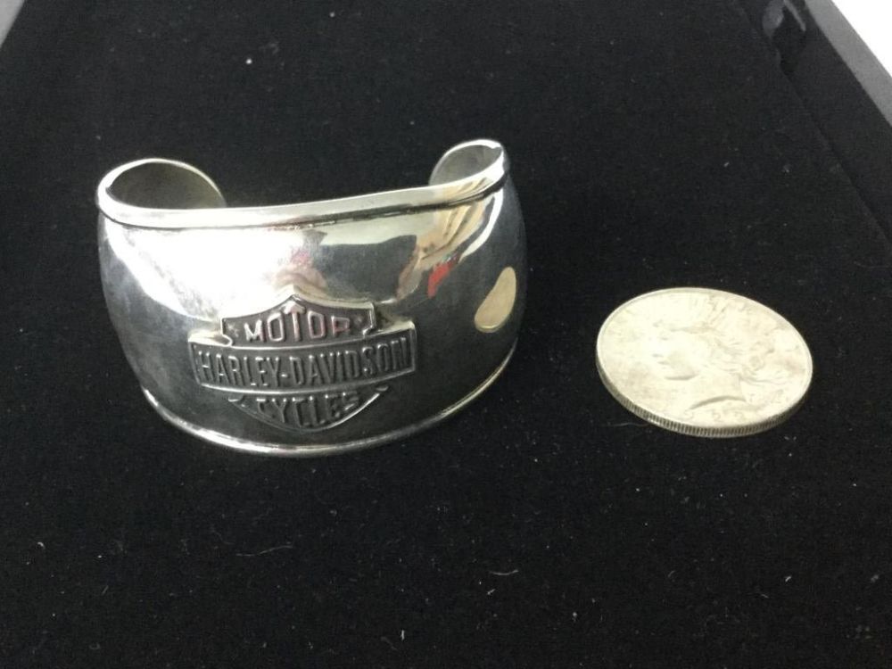 Lot 8: Sterling Harley Davidson Cuff Bracelet