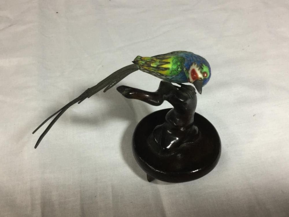 Lot 24: Silver & Enamel Bird