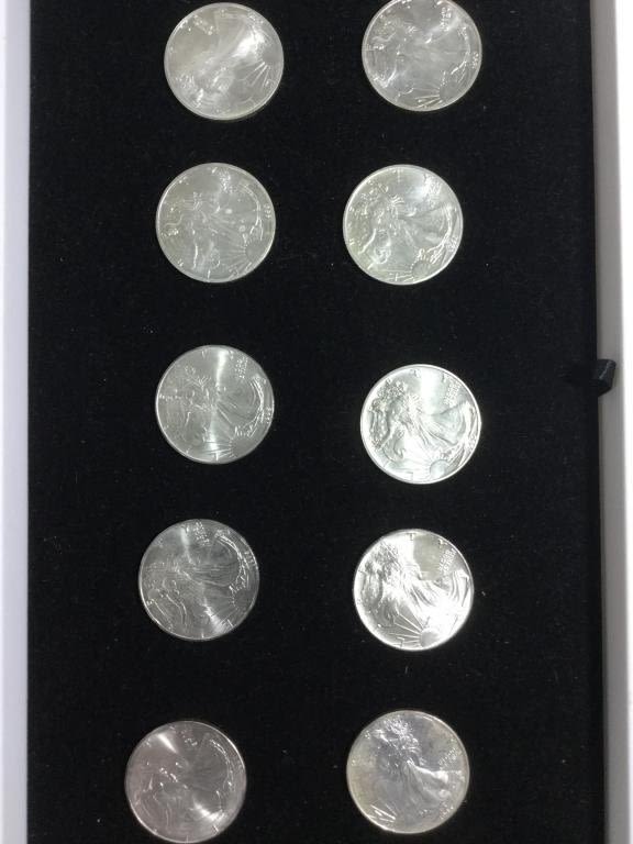 Lot 33: American Eagles 1 oz Fine Silver