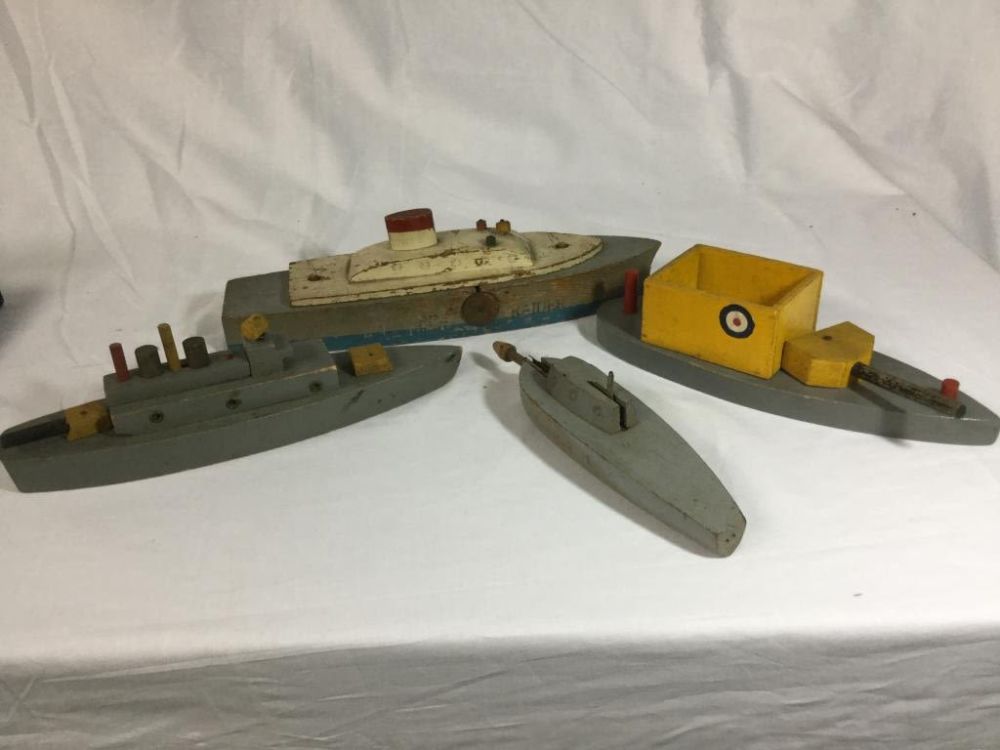 Lot 41: Vintage Wood Battleships