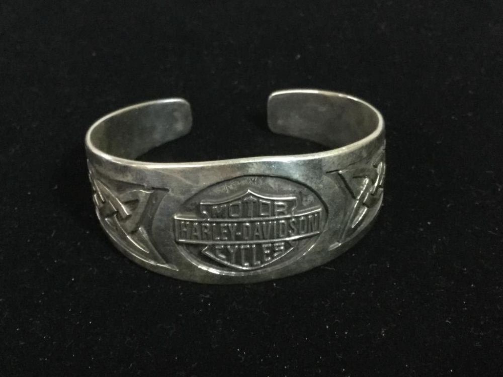 Lot 50: Sterling Harley Davidson Cuff Bracelet