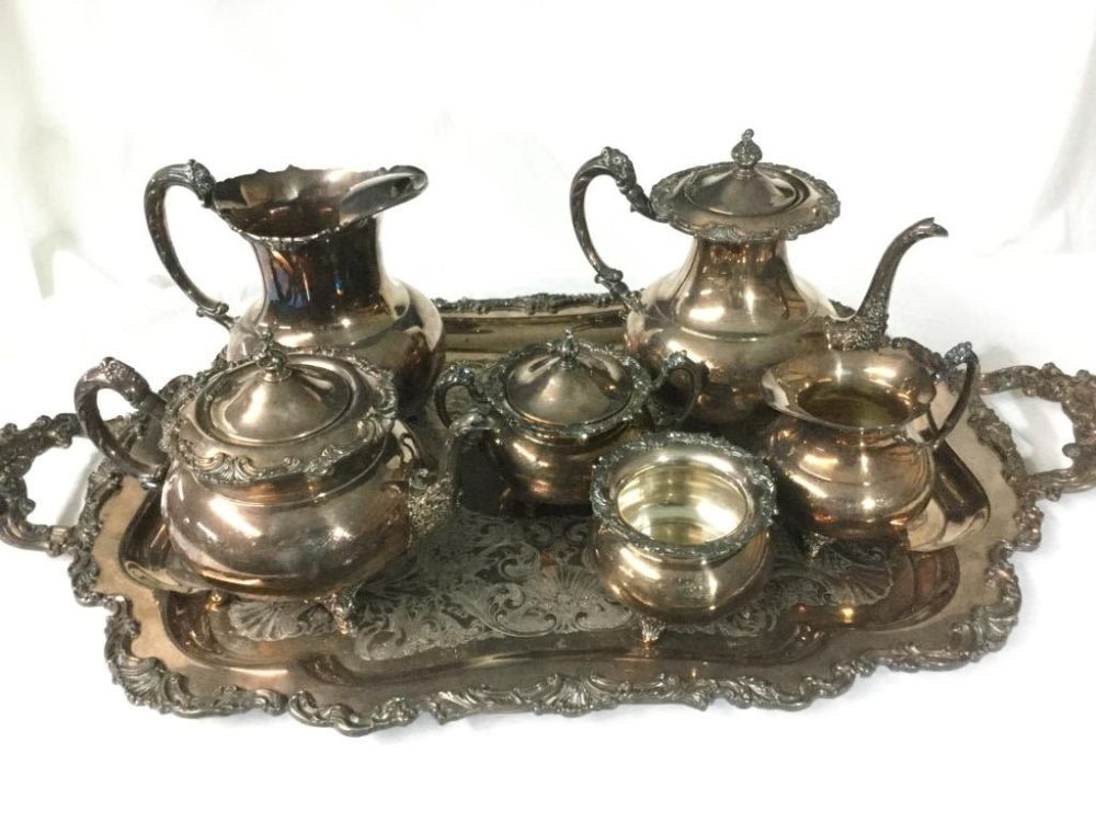 Lot 141: Vintage Silver Plates Tea Set