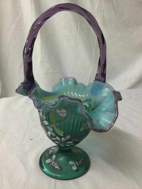 Lot 162: Fenton Hand Painted Basket