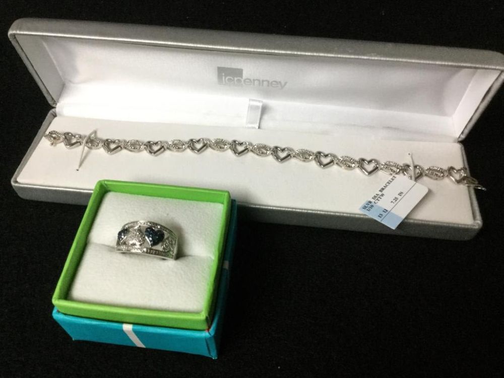 Lot 165: Silver Bracelet & Ring