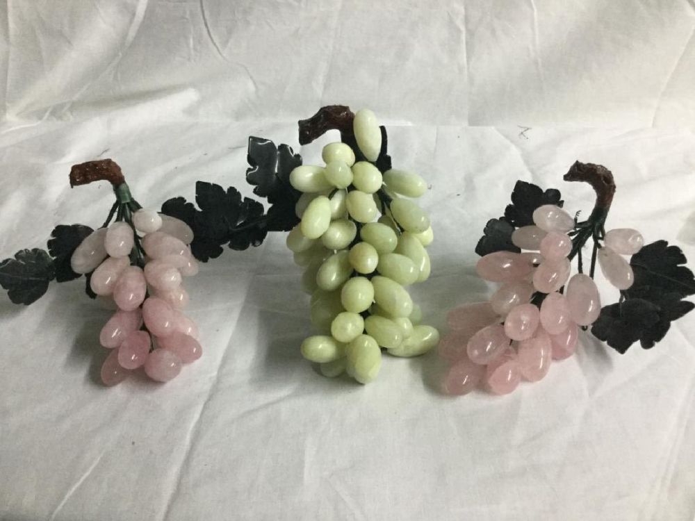 Lot 70: Rose Quartz & Jade Grapes