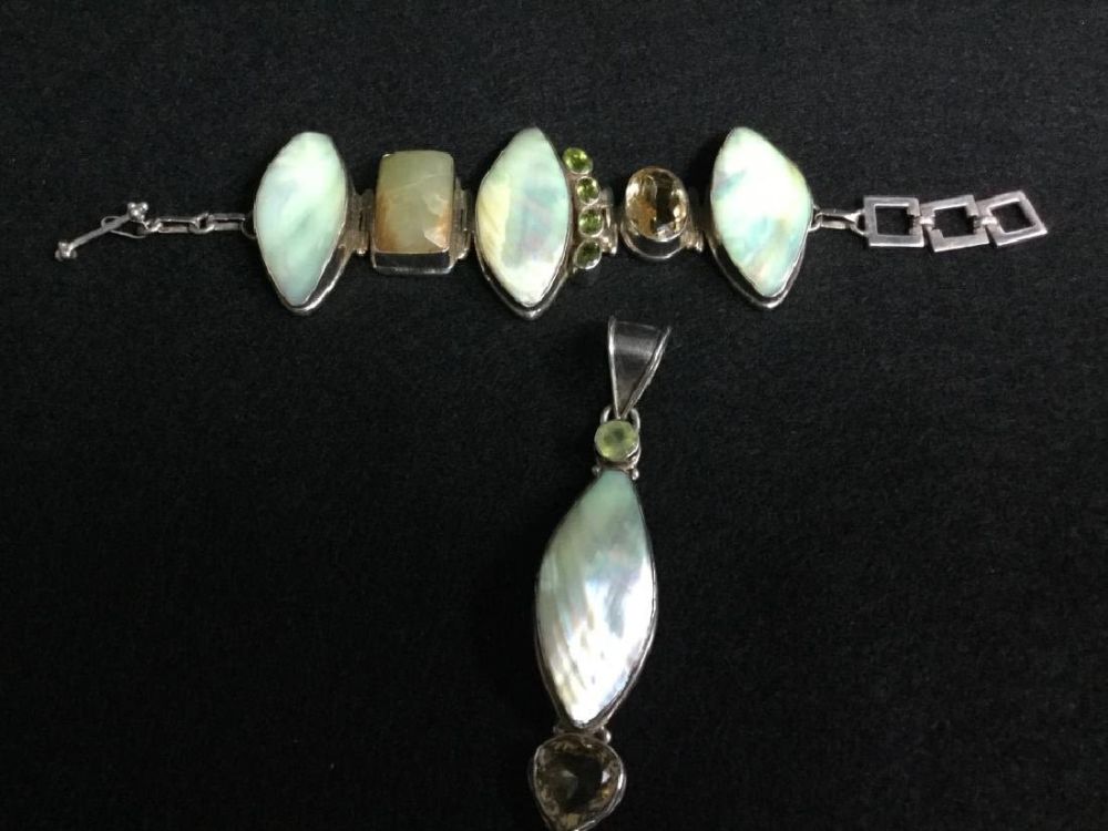 Lot 84: Sterling Pendant & Bracelet