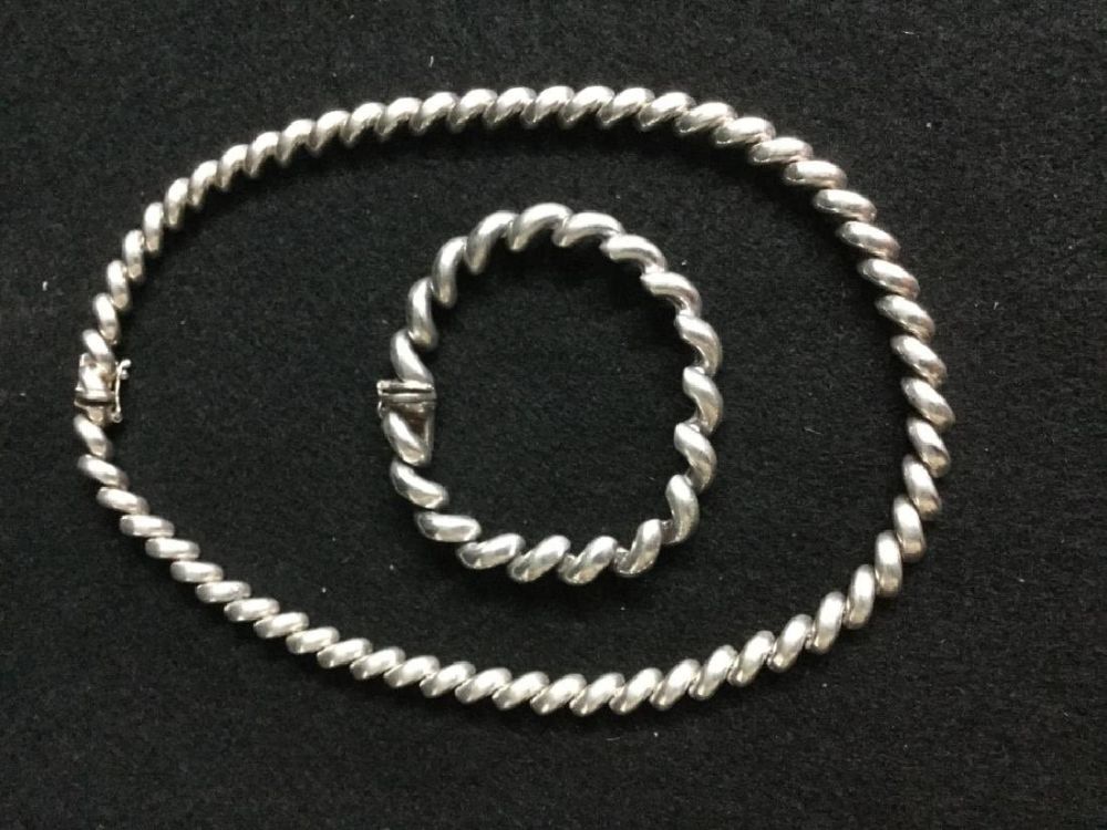 Lot 118: Sterling Necklace & Bracelet