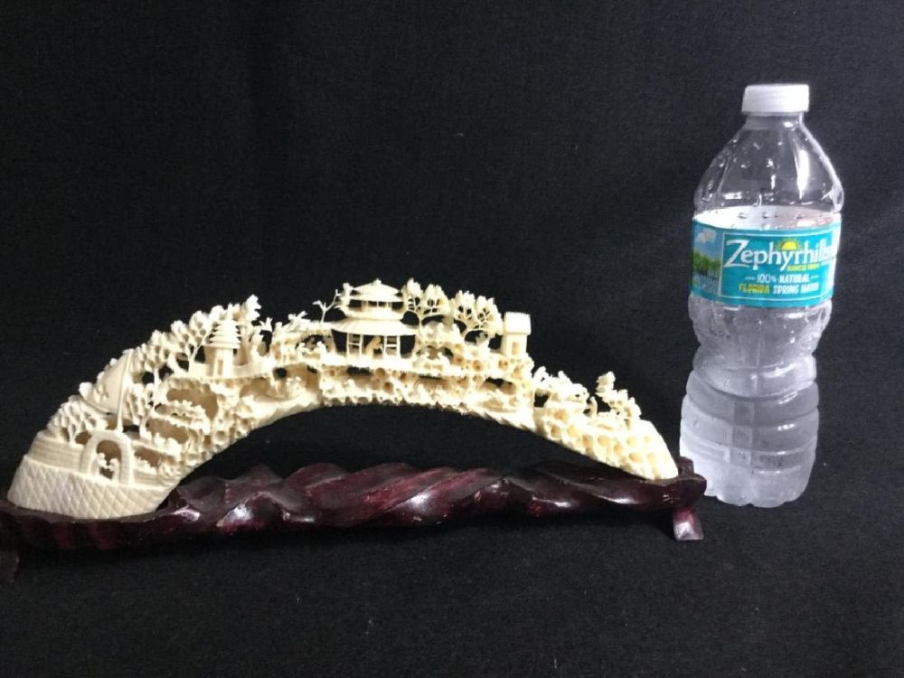 Lot 165: Carved Hippo Tusk