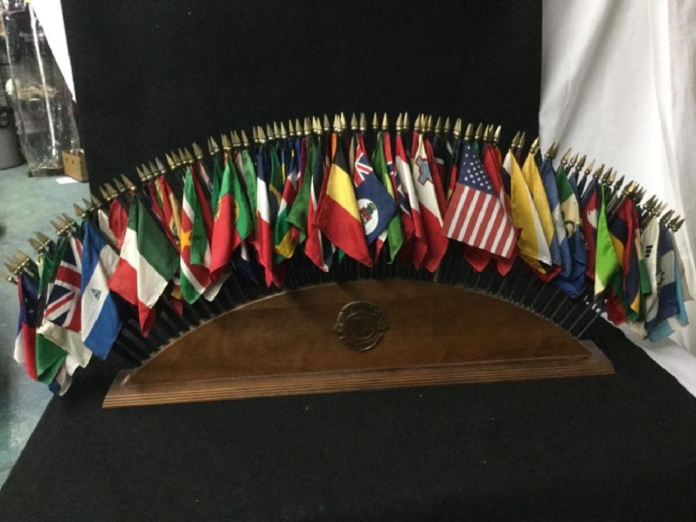 Lot 219: Lions International Flag Display