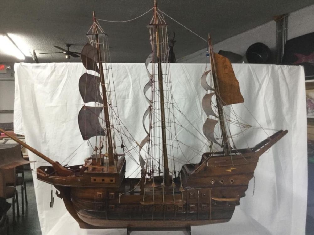 Lot 253: Carved Wood Ship