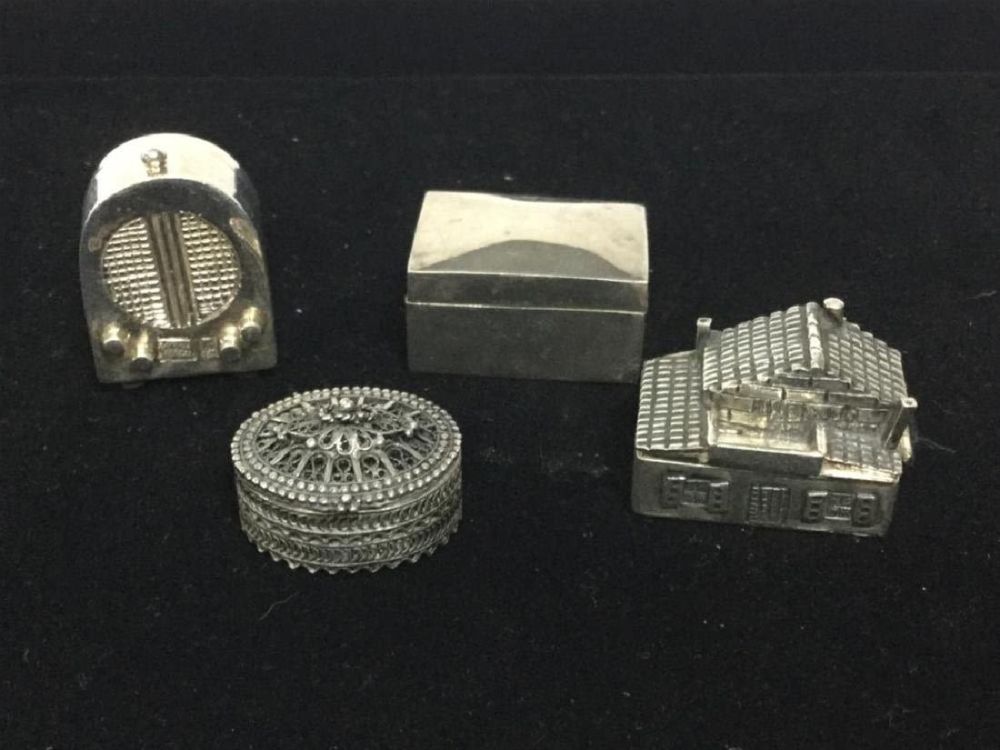Lot 112: Lot of Silver Repousse Trinket Boxes