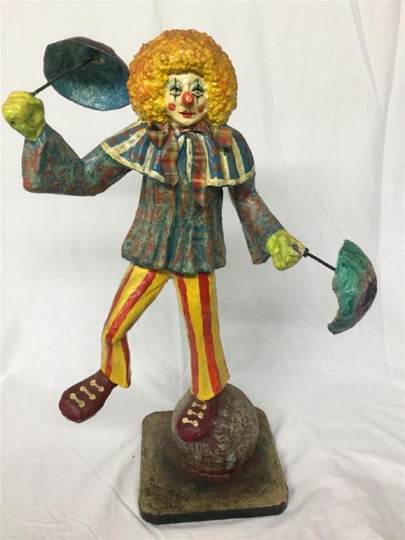 Lot 133: Papier-Mache Clown Signed