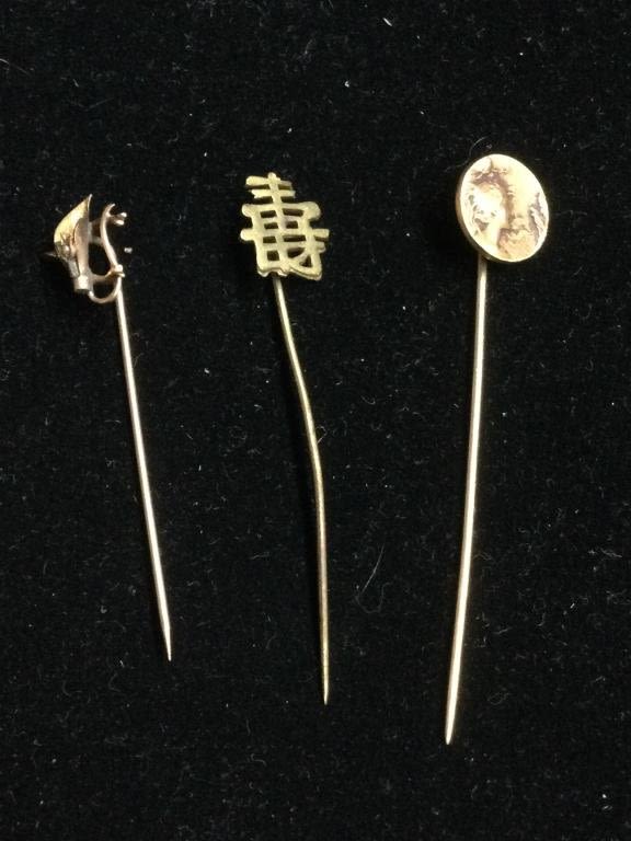 Lot 182: Vintage 14Kt Stick Pins