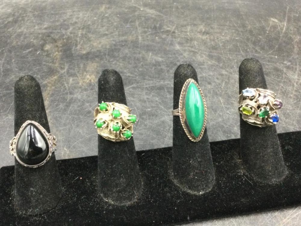 Lot 199: Vintage Sterling Rings