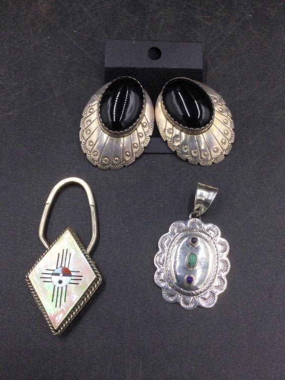 Lot 206: Native American Sterling Jewelry
