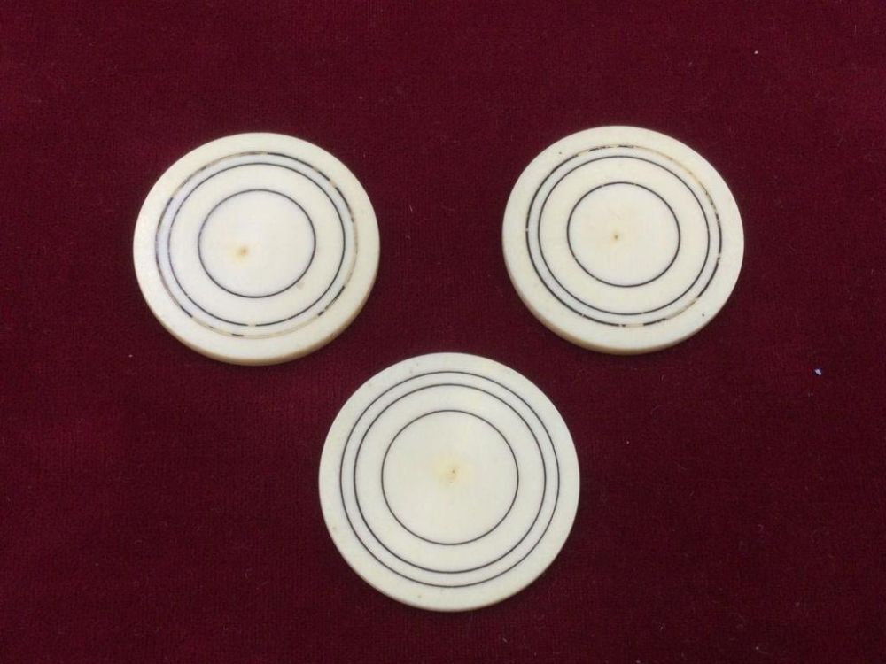 Lot 226: Carved Ivory Poker Chips