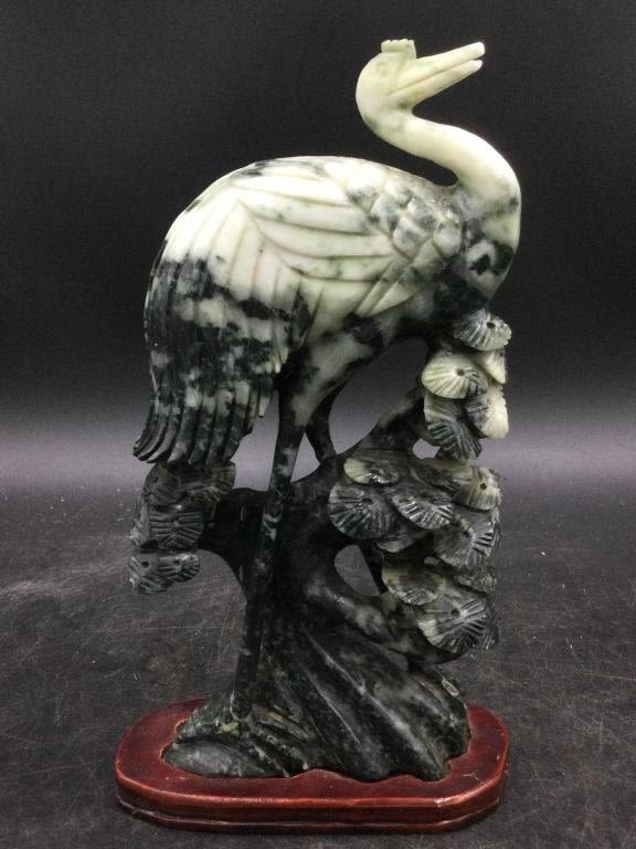 Lot 235: Carved Black Jade Statue