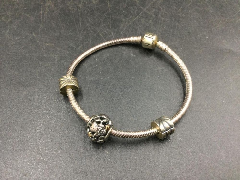 Lot 239: Sterling Pandora Bracelet