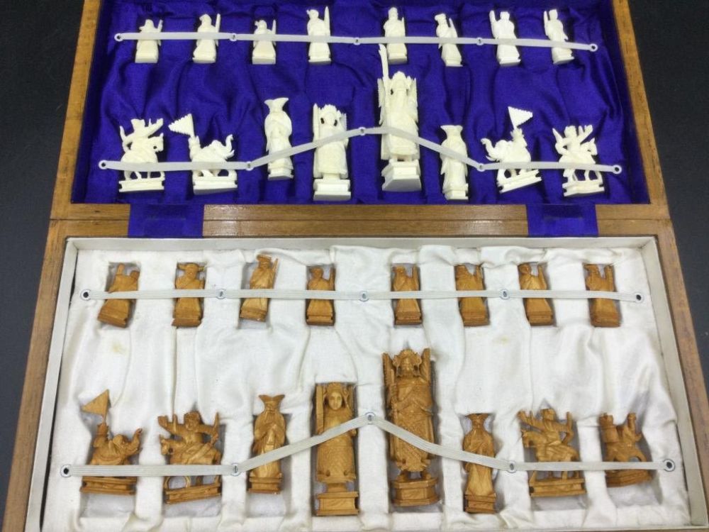 Lot 258: Ivory Chest Set in Wood Box