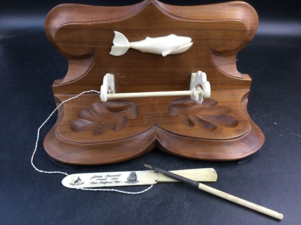 Lot 158: Vintage Carved Deskset