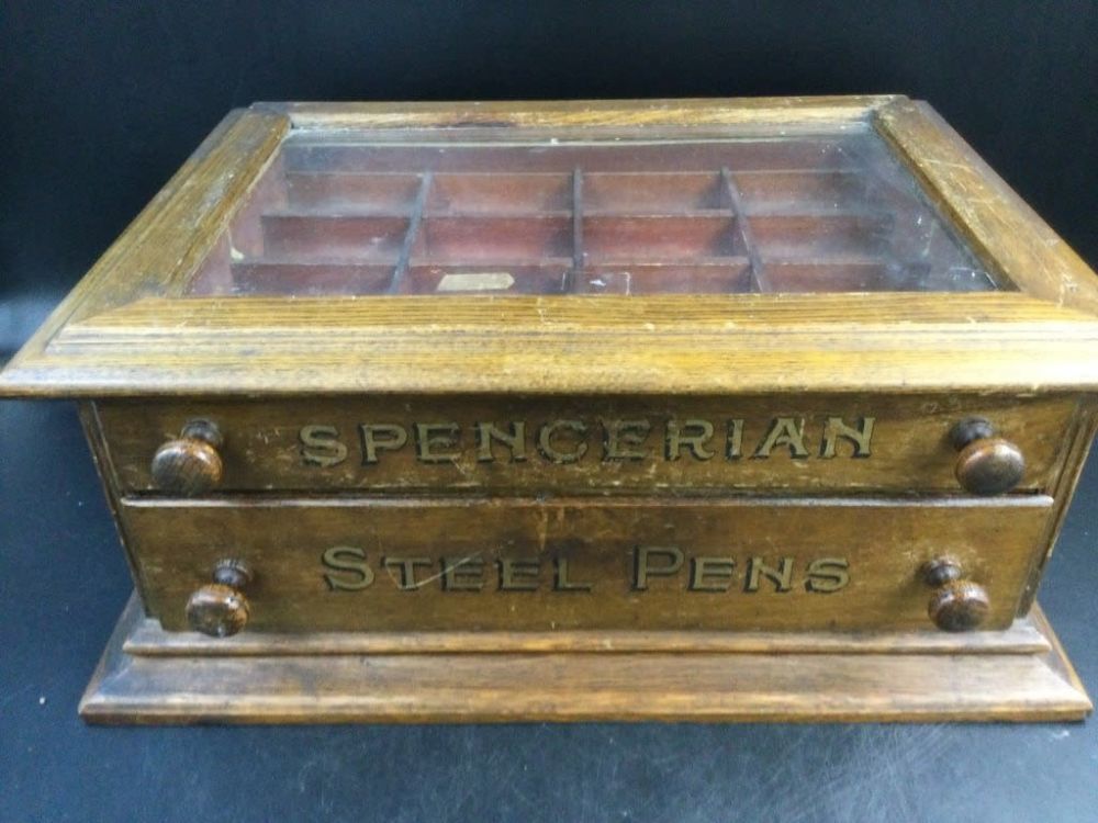 Lot 160: Vintage Spencerian Stell Pens Store Display Box
