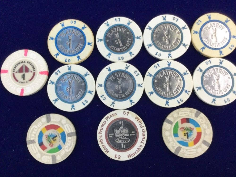 Lot 161: Vintage Atlantic City Poker Chips