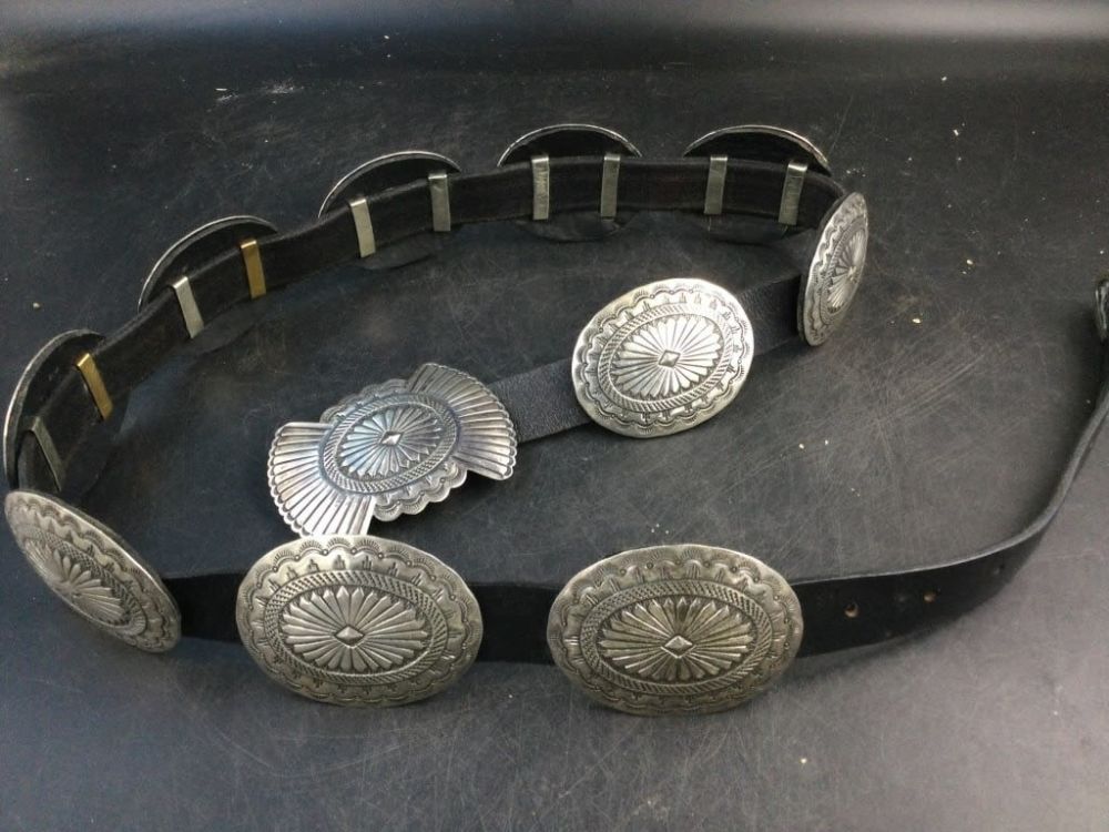 Lot 168: Navajo Sterling Concho Belt