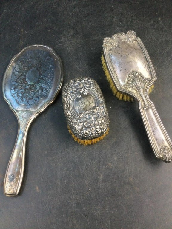 Lot 201: Vintage Sterling Vanity Set