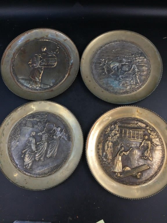 Lot 217: Vintage Bronze Plates