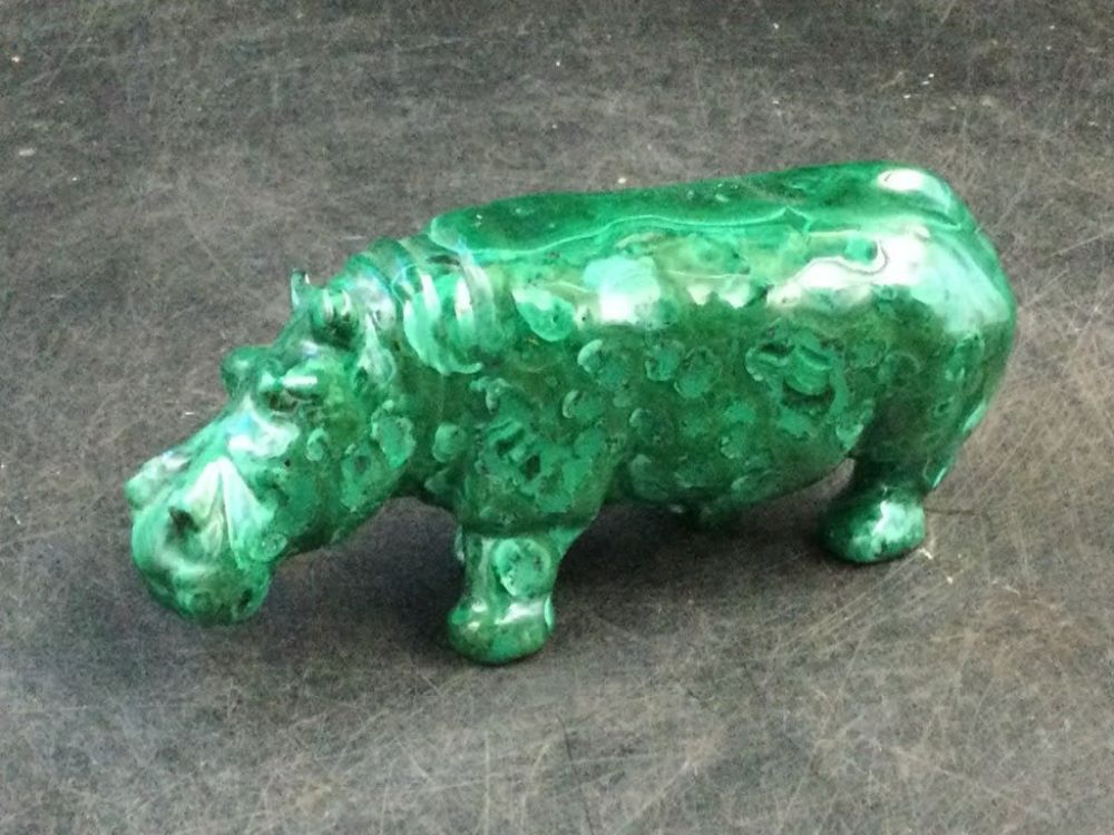 Lot 221: Carved Malacite Hippo