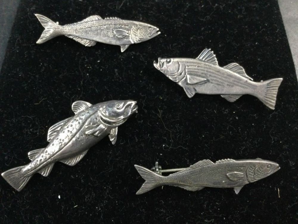 Lot 151: Sterling Fish Pins