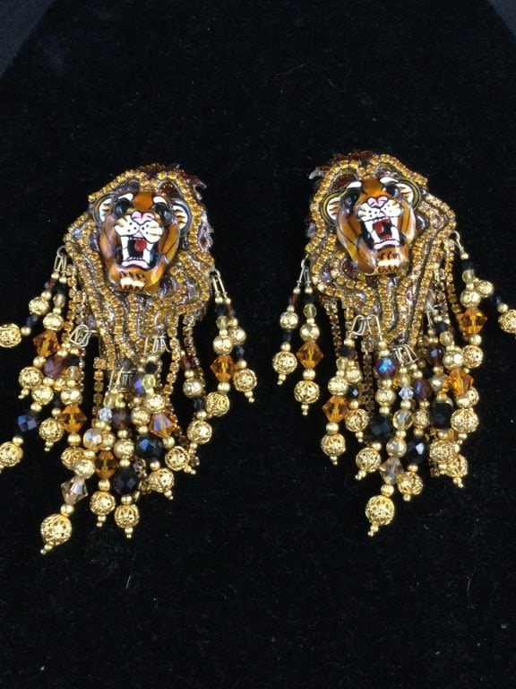 Lot 193: Lunch at the Ritz Lion Earrings