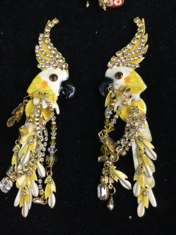Lot 210: Lunch at Ritz Cockatiel Earrings