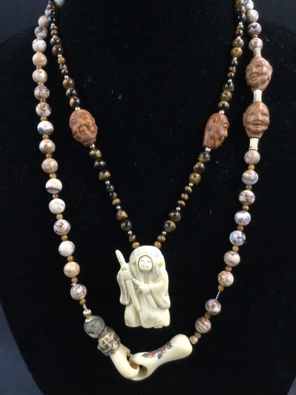 Lot 223: Carved Ivory Necklaces
