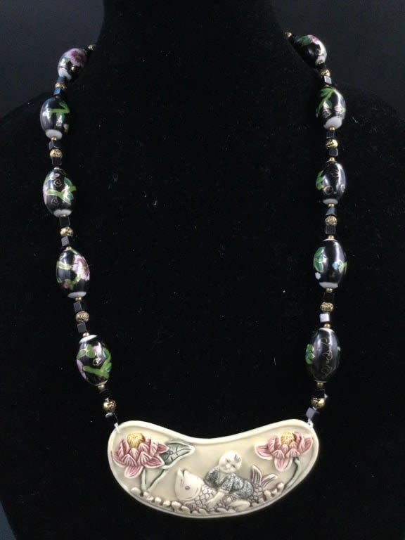 Lot 245: Vintage Necklace with Enamel Beads