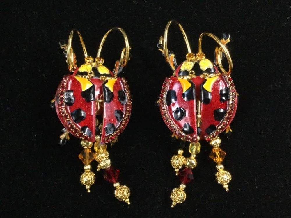 Lot 258: Lunch at Ritz Lady Bug Earrings
