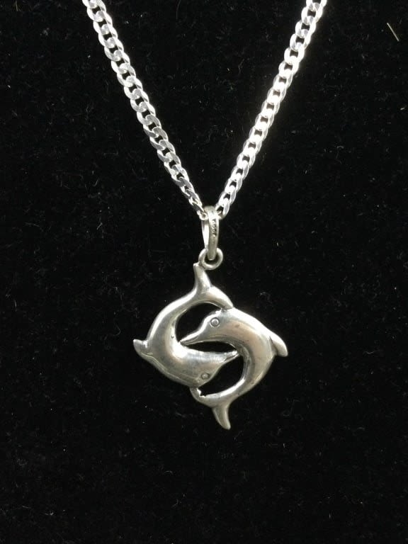 Lot 278: Sterling Chain with Dolphin Pendant